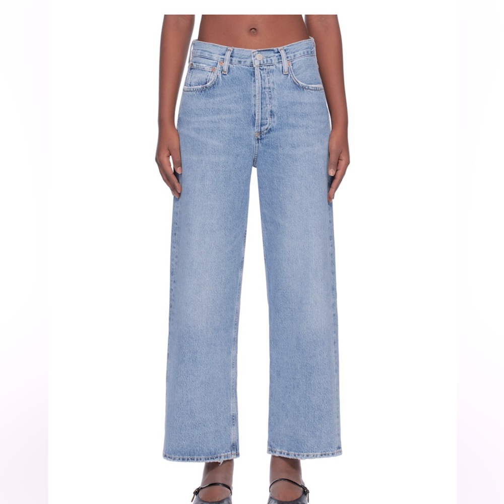 Agolde Blue Ren:high rise wild leg jeans